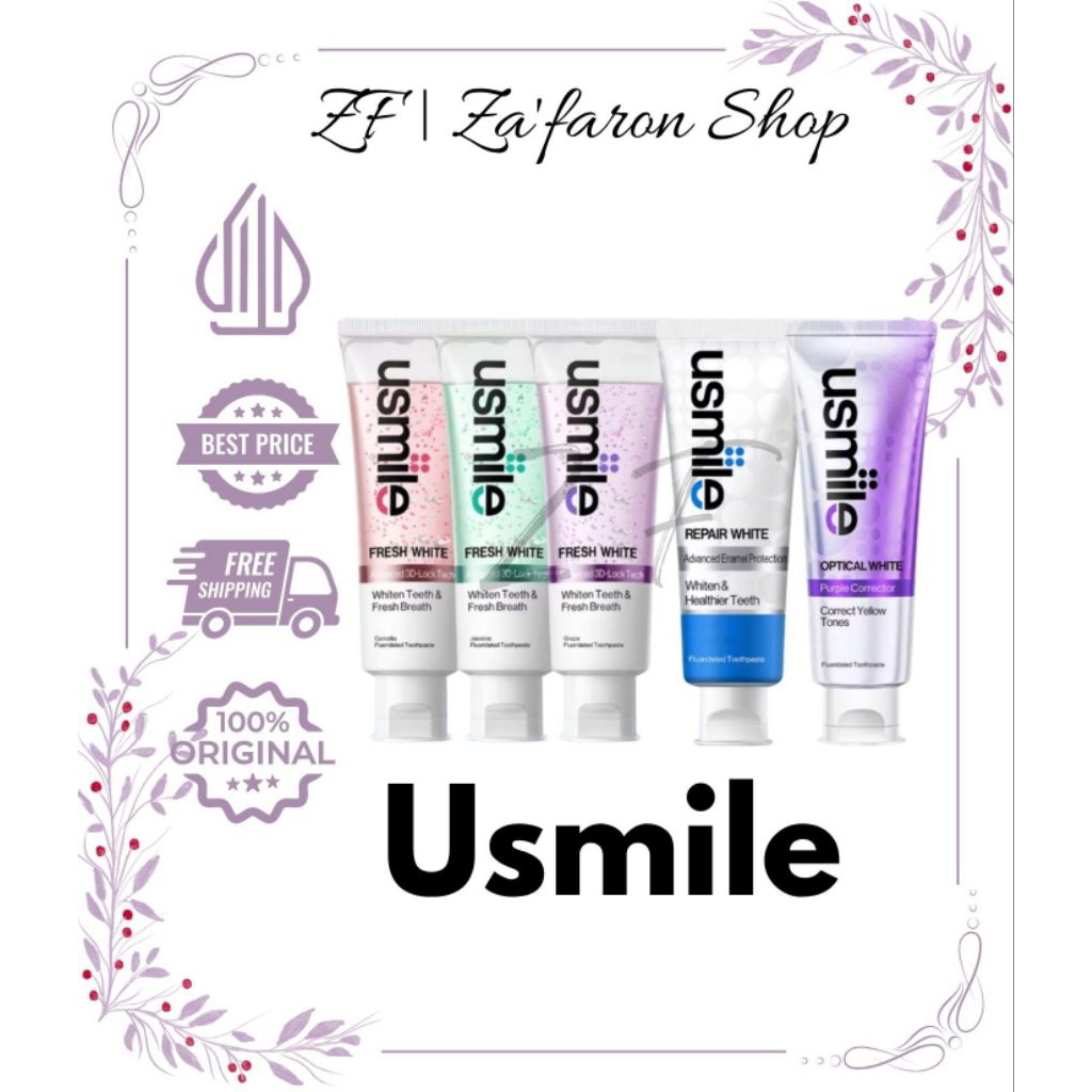 ~ZF~ Usmile Pasta Gigi Fresh White [110gr] Dan Repair White [100gr] Odol Parfume || Terinspirasi Wan