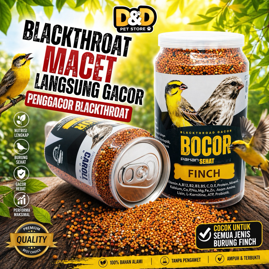 Pakan Burung Finch Bocor Caroll pakan penggacor Blackthroat Sanger