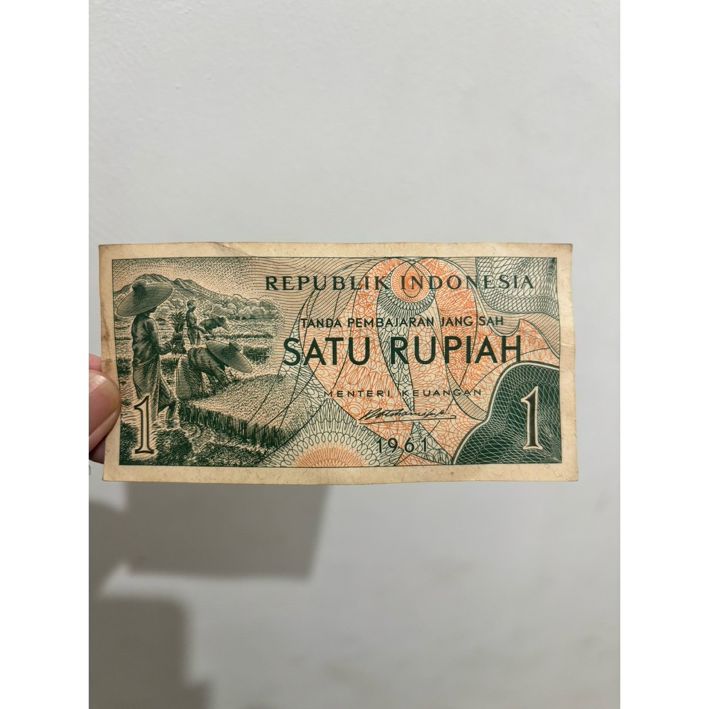 uang rupiah kertas lama satu rupiah vintage lawas kuno koleksi kolektor