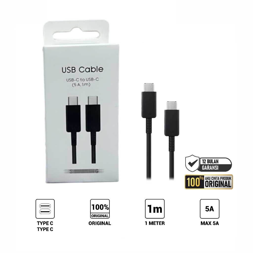 ALFACASE Kabel USB Type C to Type C - Kabel USB Type C to Type C Original Samsung