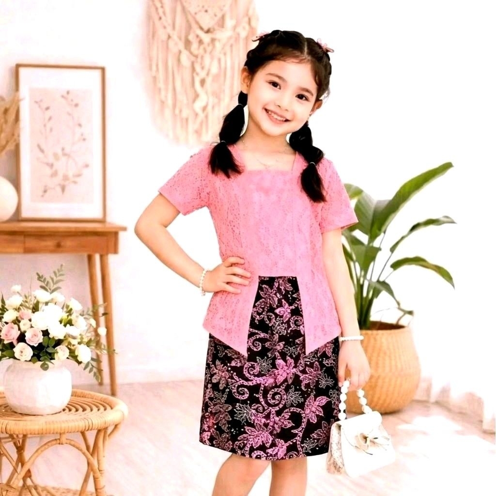 setelan kebaya anak perempuan baju kebaya anak 2-5 tahun