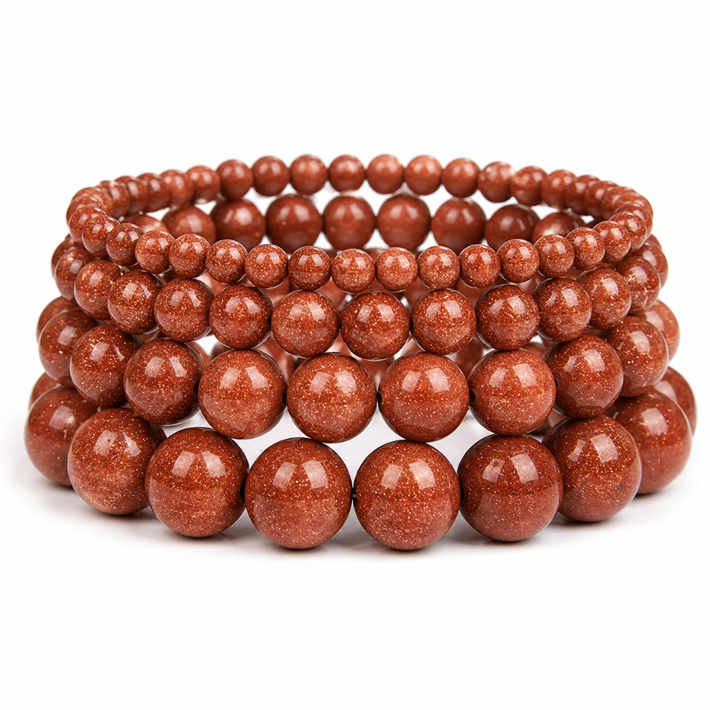 Gelang Wanita Batu Alam Asli Kalimantan Pasirmas Warna Coklat Emas Synthetic Sand Gold