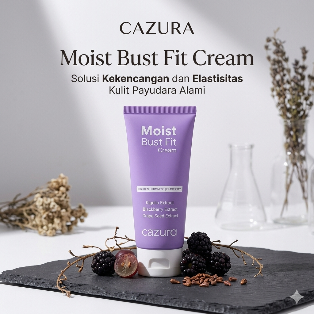 CAZURA Moist Bust Fit Cream Krim Pijat Payudara Tightening Firming Cream Kigelia Africana Blackberry
