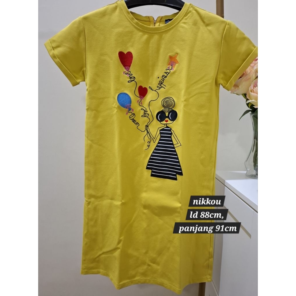 clearance sale dress terusan wanita perempuan merk nikkou ori size S. preloved