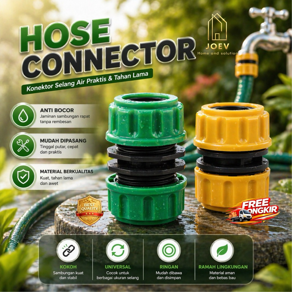 KONEKTOR selang 1/2 & 5/8 SAMBUNGAN selang air hose connector penyambung SELANG konektor selang 1/2 