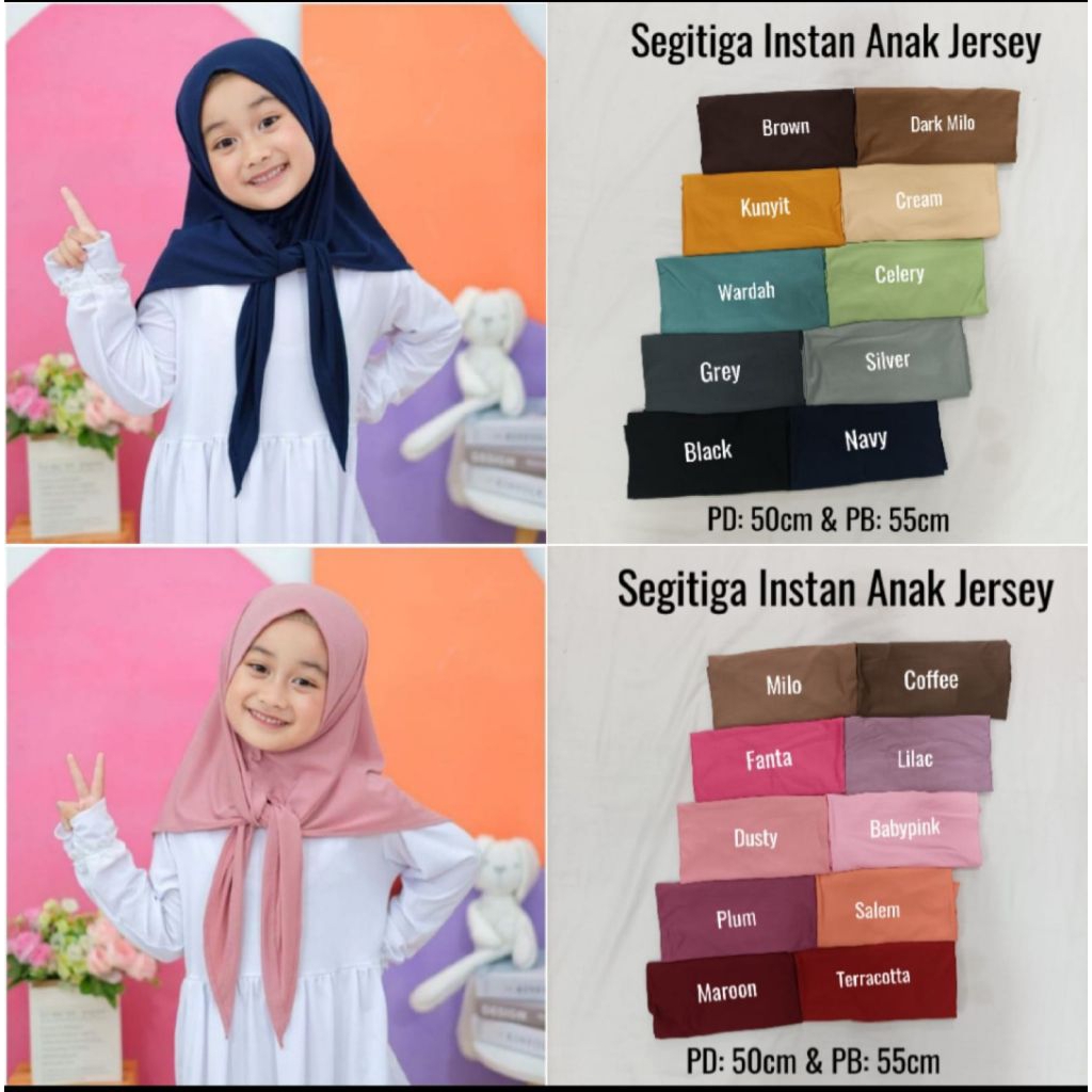 Hijab Segitiga Instan Anak/ Jilbab Instan segitiga Anak /Kerudung anak instan
