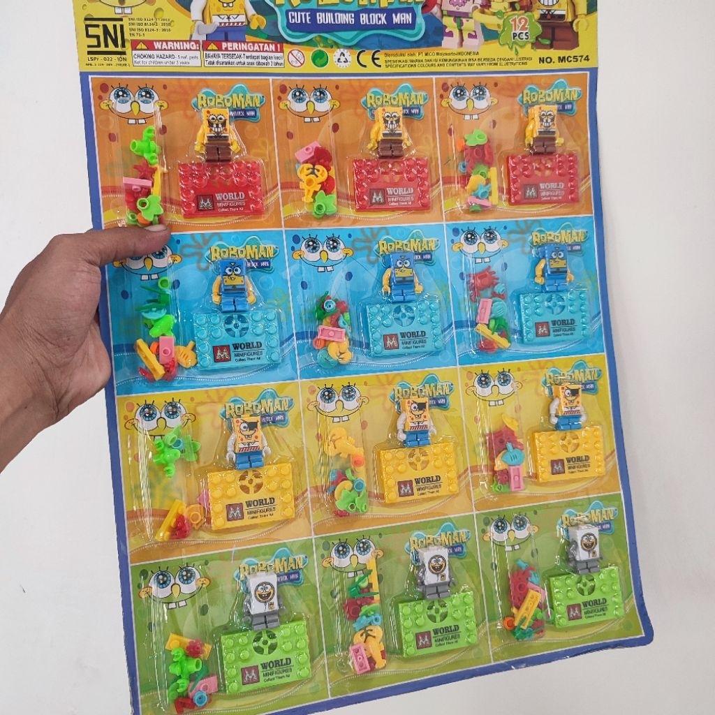 Lego Roboman Brick Susun Figure Spongebob Mainan Anak
