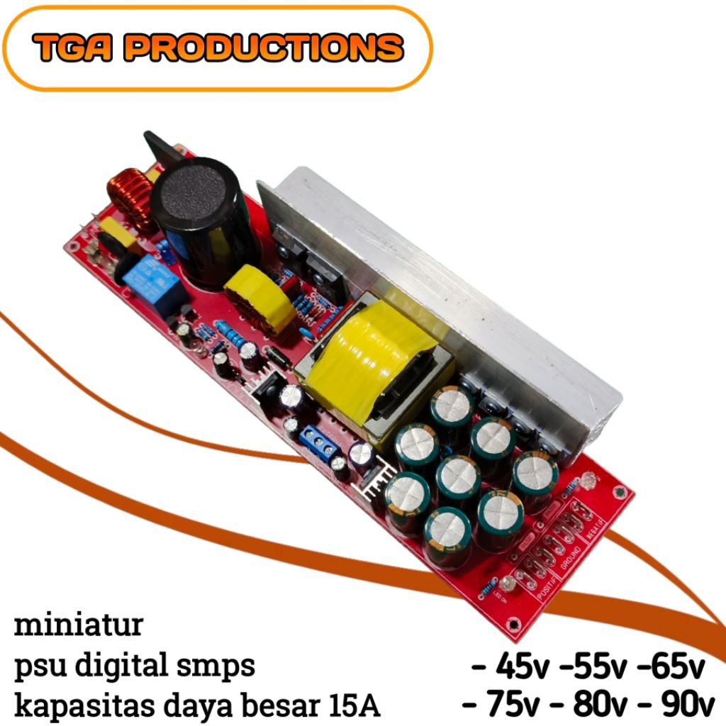 Power supply PSU smps sos Hb 15a daya 1500watt ct 45-90volt halfbridge trafo suplay audio sound ampl