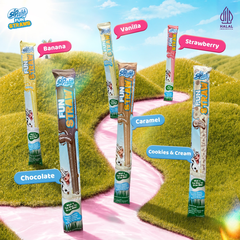 Sipahh Fun Straw 1's Sedotan Perasa Ajaib Susu Aneka Rasa Original | Dengan Berbagai Varian Rasa