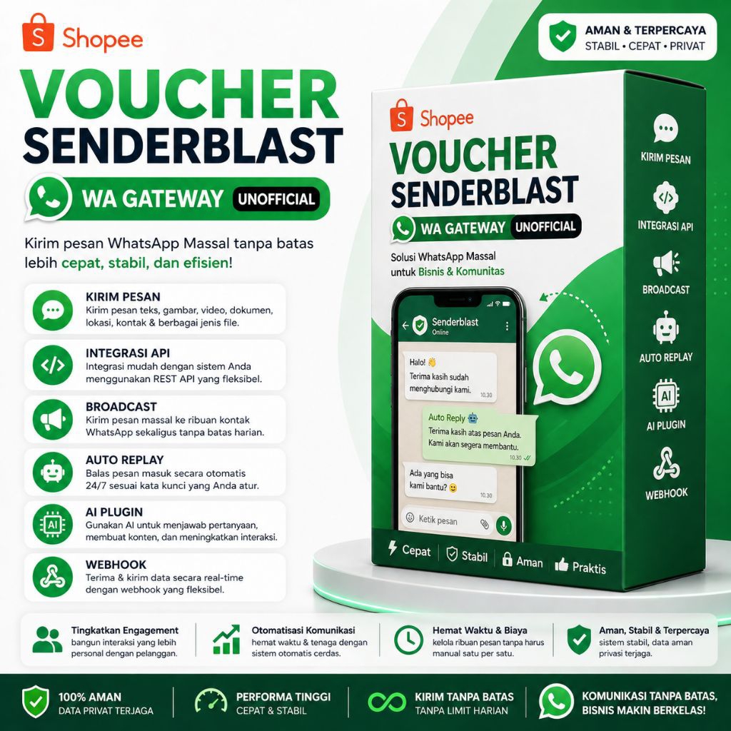 VOUCHER SENDERBLAST WA GATEWAY API PERBULAN