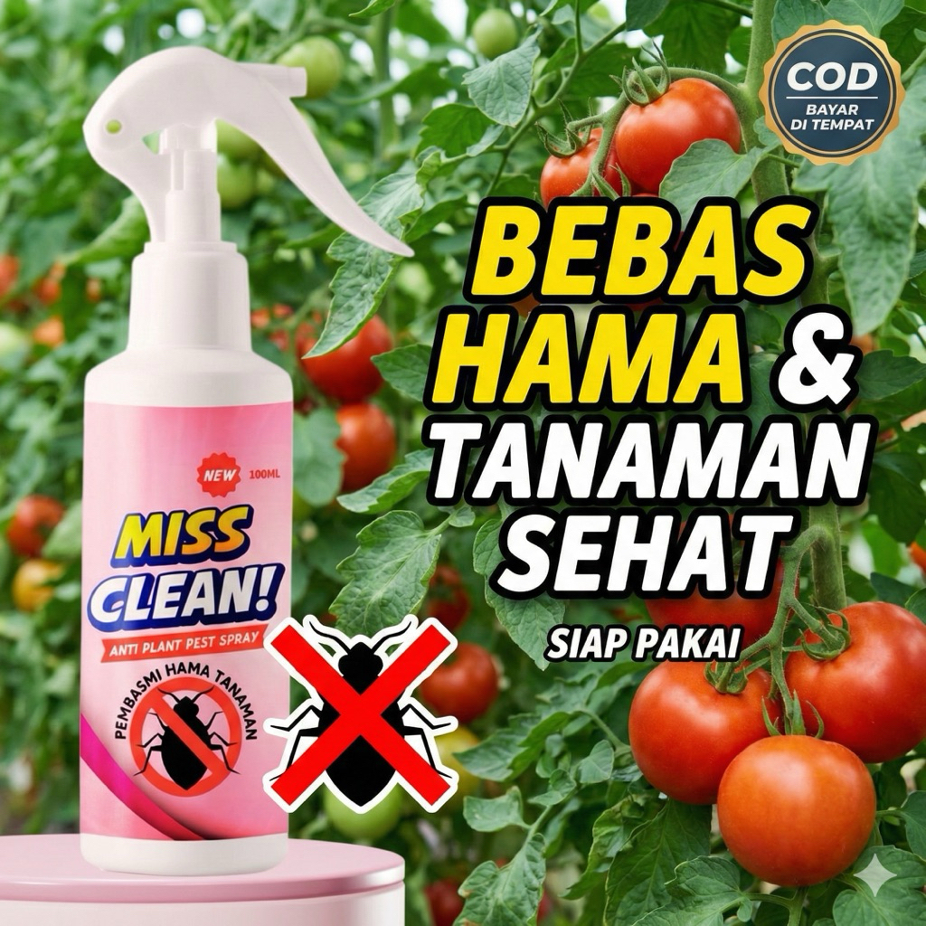 Solusi Hama Aglonema & Cabe Miss Clean Pembasmi Kutu Daun Ulat Semut Spray Ampuh