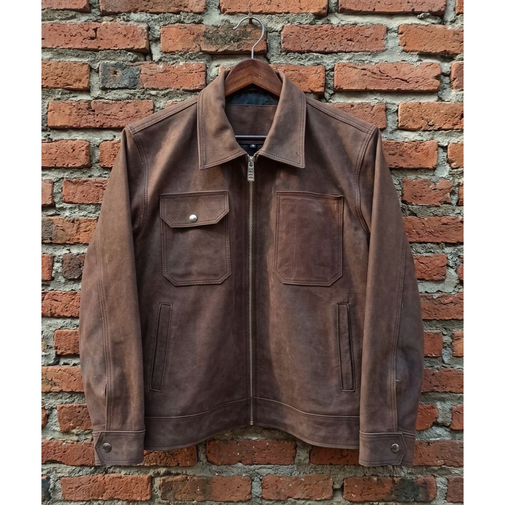 jaket kulit trucker detroit doff