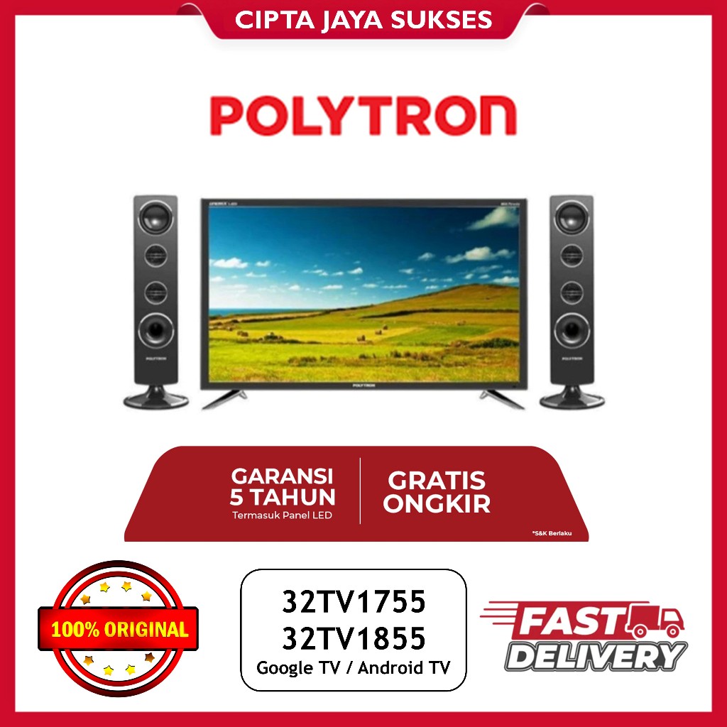 TV POLYTRON 32 INCH TOWER SPEAKER FULL LED