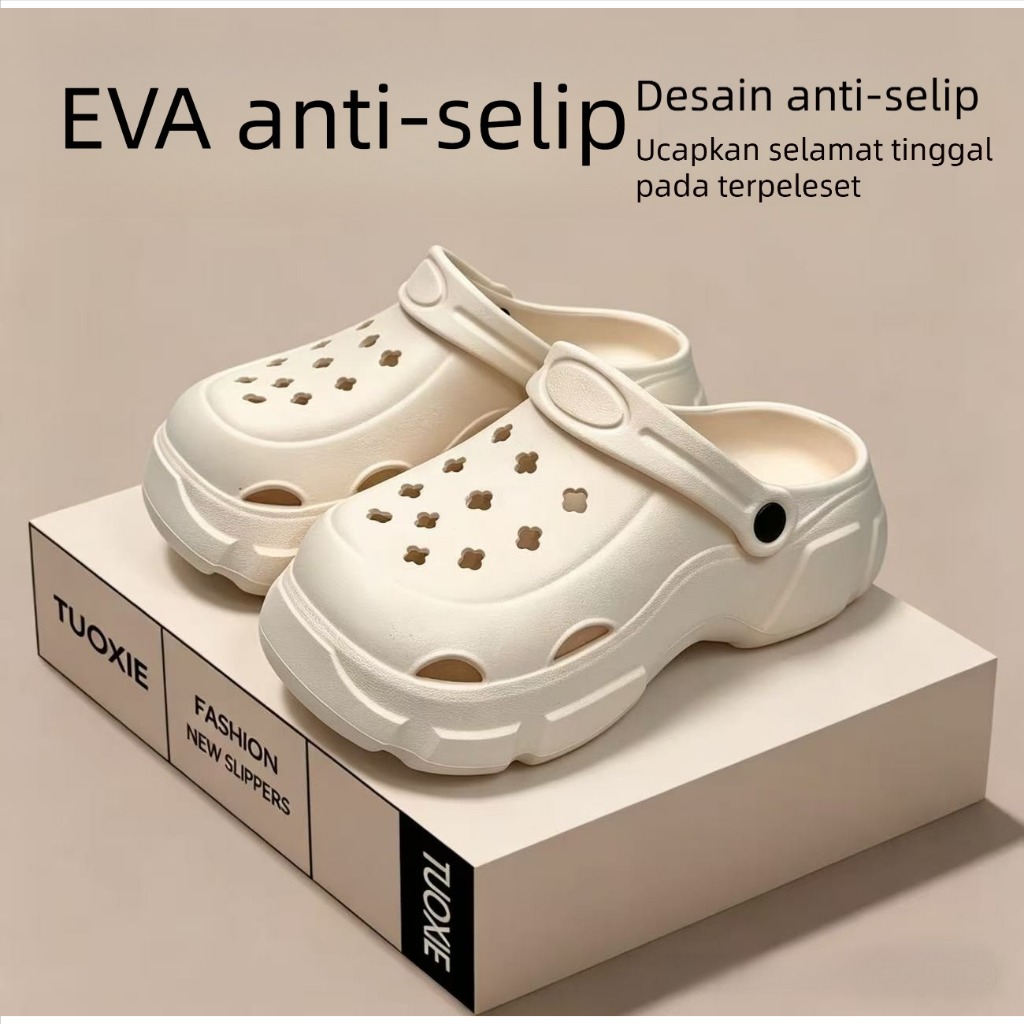 Sepatu Sandal Anak Crocs Model Baru, Pria & Wanita, Sol Tebal Tinggi Badan, Bahan EVA Anti Slip Anti
