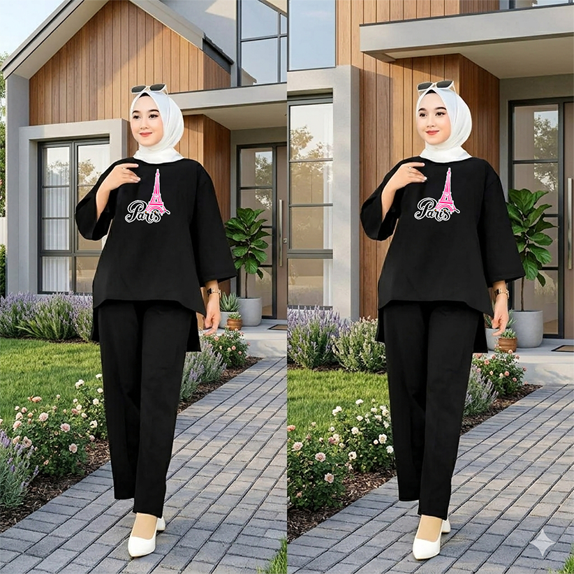 One Set setelan wanita kekinian fashion muslim style hijab setelan perempuan tersedia uk  JUMBO