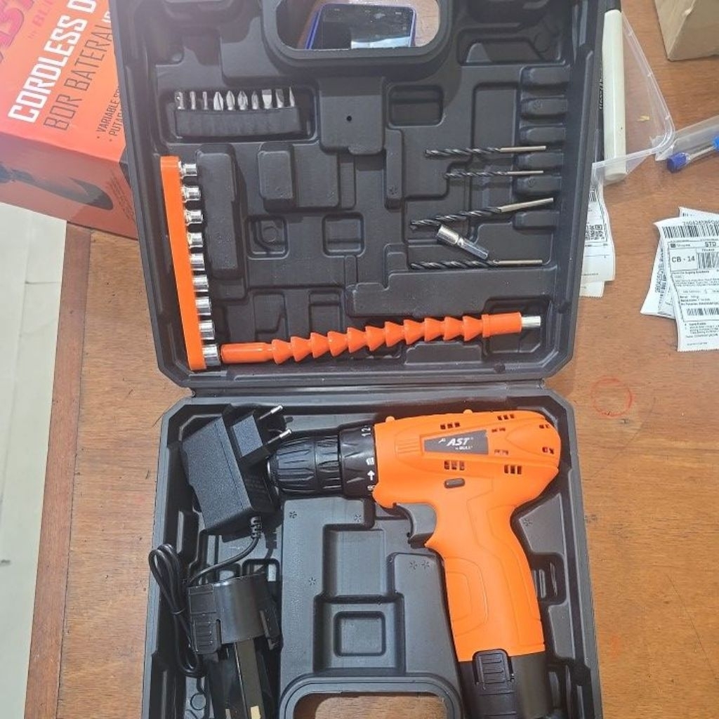 bor cordless AST / mailtank 12volt/bor baterai 12v/ bor cas AST / mailltank 12v ( baterai 2pc)