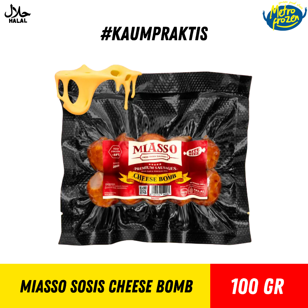 MIASSO Sosis Viral Keju Lumer 100gr  (Cheese Bomb, Truffle Cheese, Spicy Cheese)
