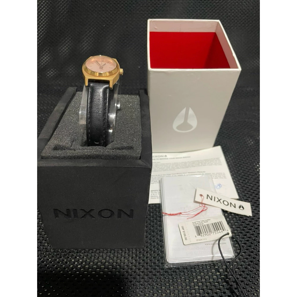 Nixon small time teller leather watch