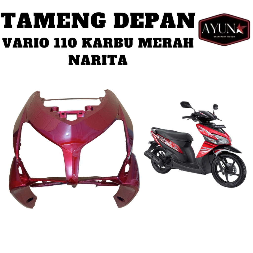 Tameng Panel Depan Vario 110 Karbu Cover Body Tameng Depan Vario 110 Karbu KVB MERAH Narita