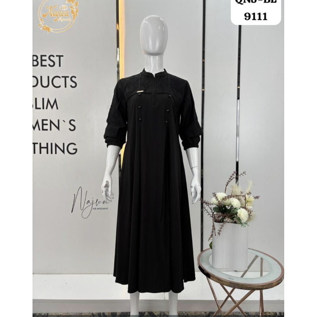 midi gamis najwa, gamis perhitaman, gamis perputihan