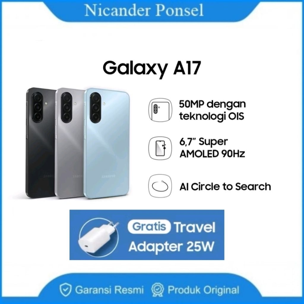 SAMSUNG A17 RAM8/128 RAM8/256 - UNIT BARU SEGEL DUS UTUH GARANSI RESMI 12BULAN