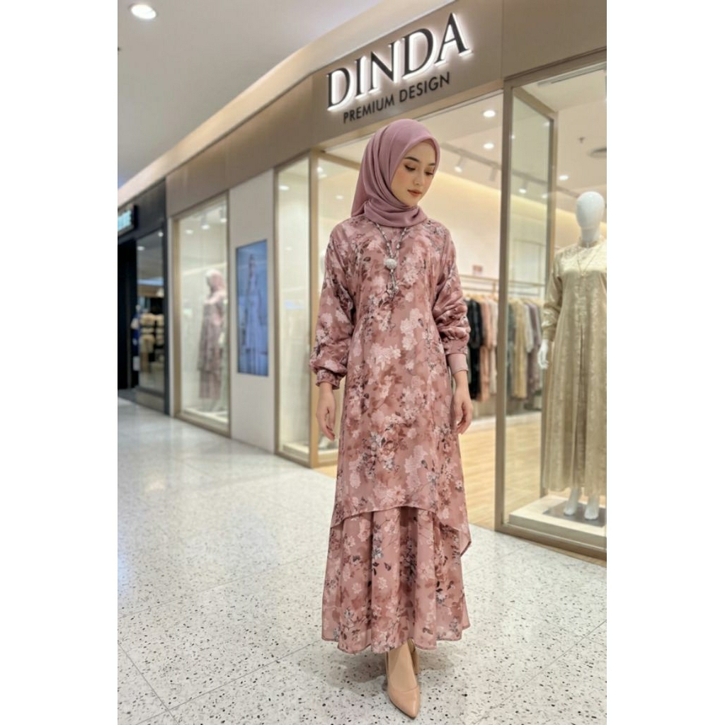 Gamis Bunda Sifon jaguard premium dengan Bahan gamis pesta