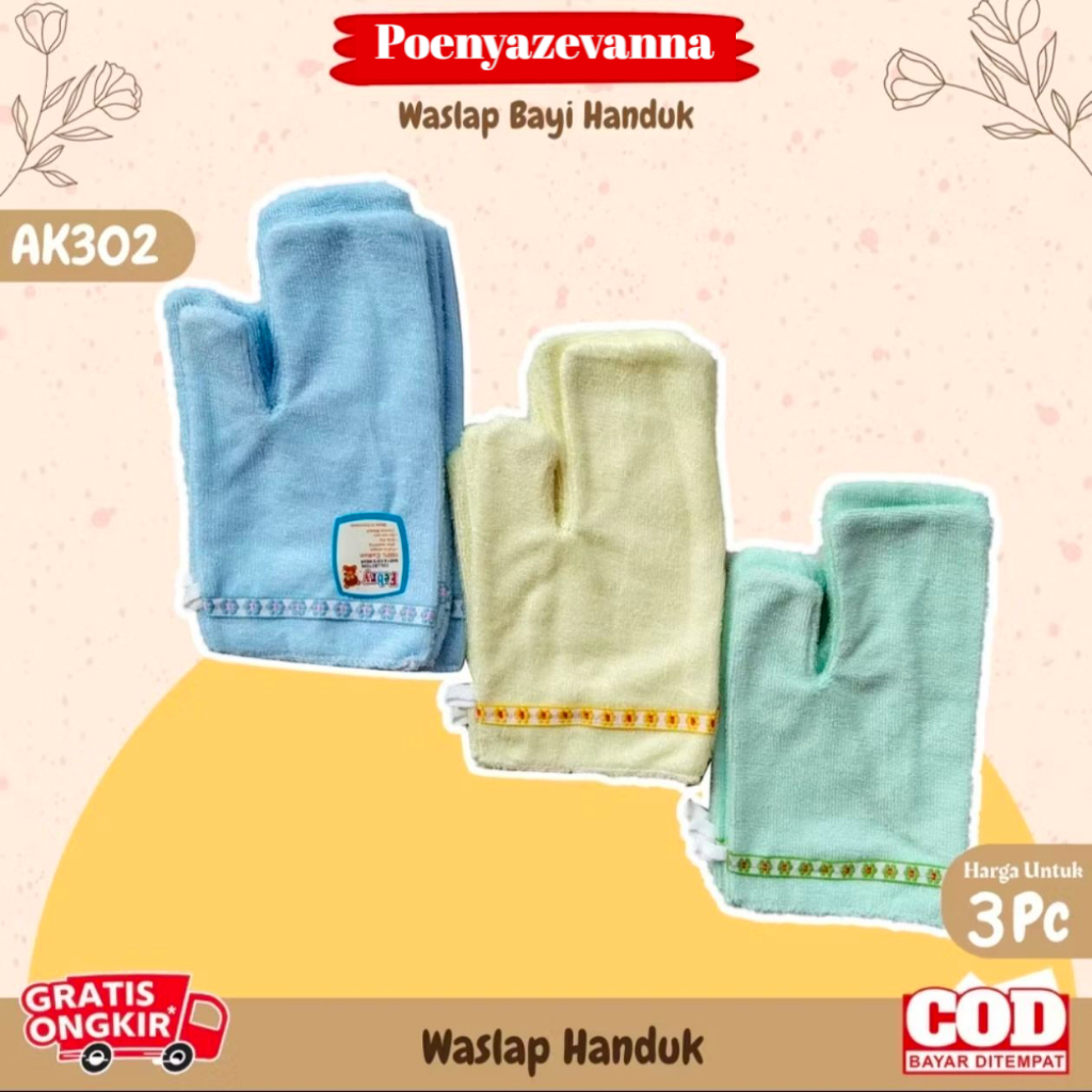 Waslap Jari Bayi Newborn Lembut dan Tebal Okiyo