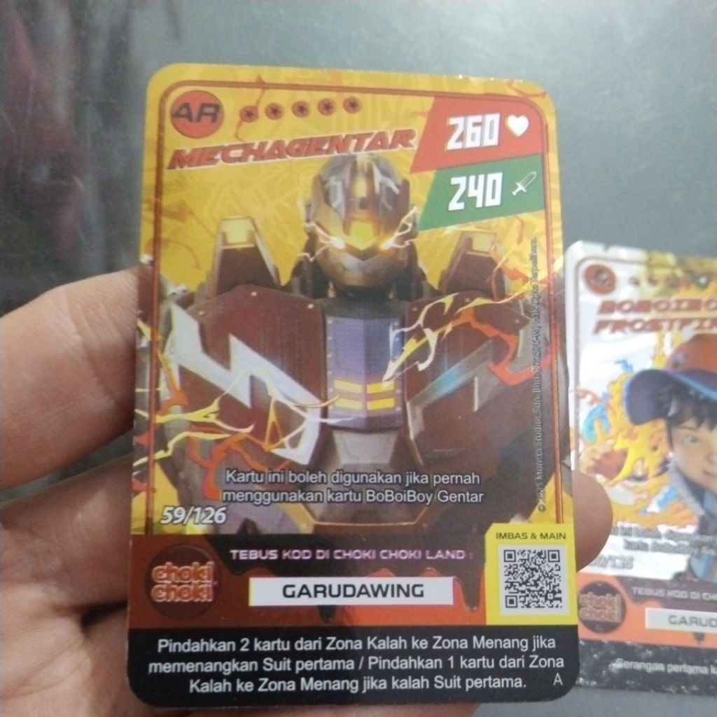 Kartu Hologram Boboiboy - Mecha Gentar AR