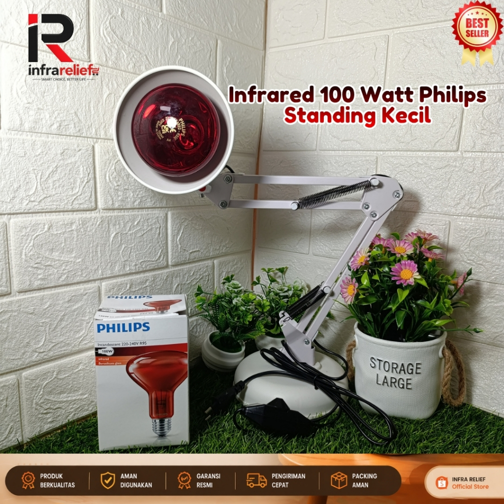 Lampu Terapi Infrared Philips 100W - Set Standing Kecil Dimmer