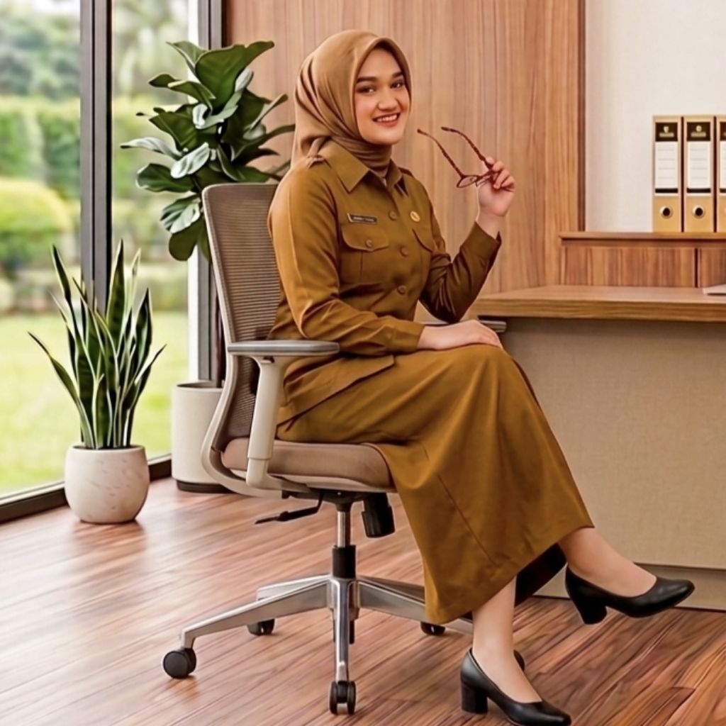 Setelan kemeja wanita model saku dada bahan toyobo fodu
