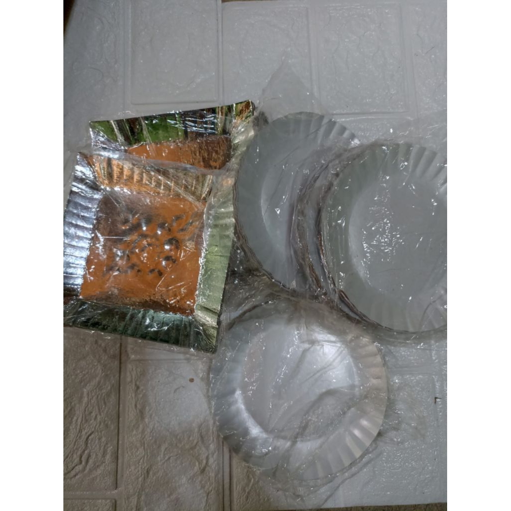 Piring Kertas Kue Silver /Piring Kue Ulang Tahun, Jajan, Snack DLL