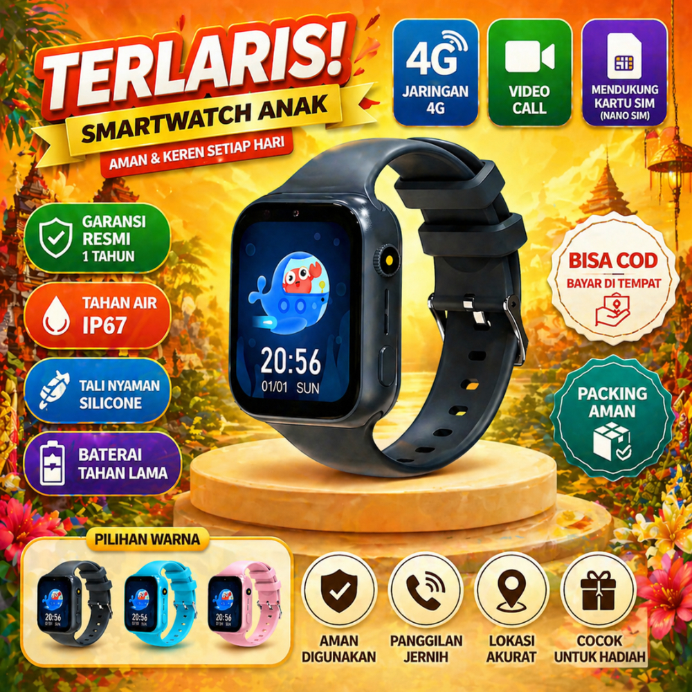 100%Ori Smartwatch anak-anakQ19 2G 4G videocallJam tangan anak 1.44 Inci n pintar Watch Children lP6