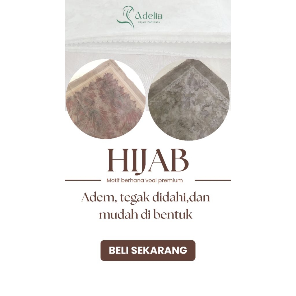 Hijab Motif berbahan voal premium