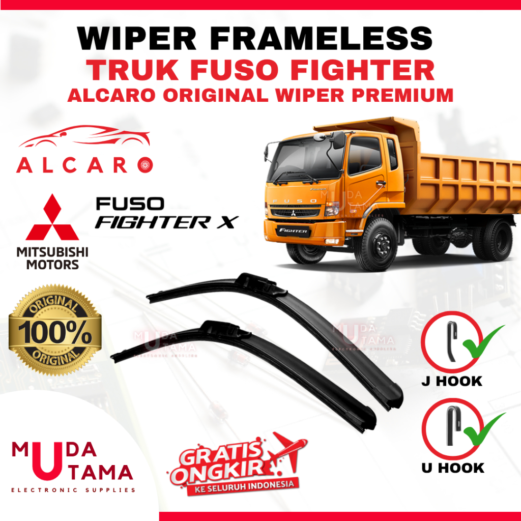 Wiper Frameless Truk FUSO FIGHTER Original Alcaro - Wiper Truk FUSO FIGHTER - Wiper FUSO Frameless -