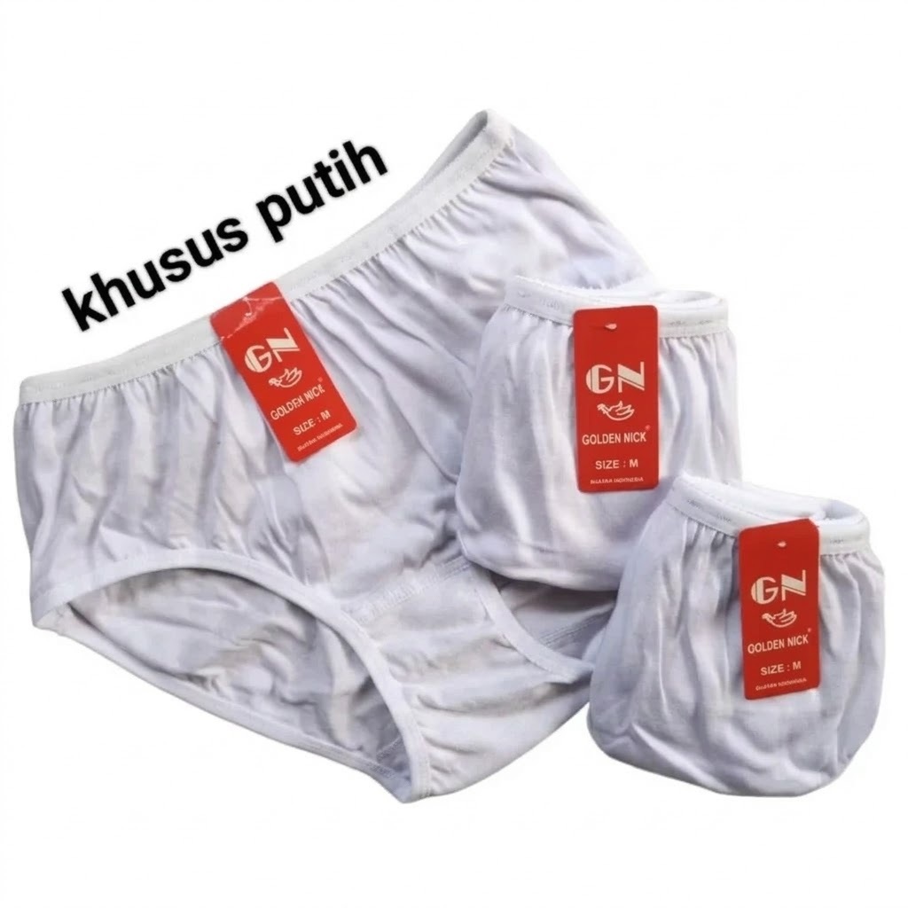 [ 6pcs ] CD Golden Nick 937 Khusus Putih | Golden Nick Celana Dalam Wanita Polos Putih Umroh