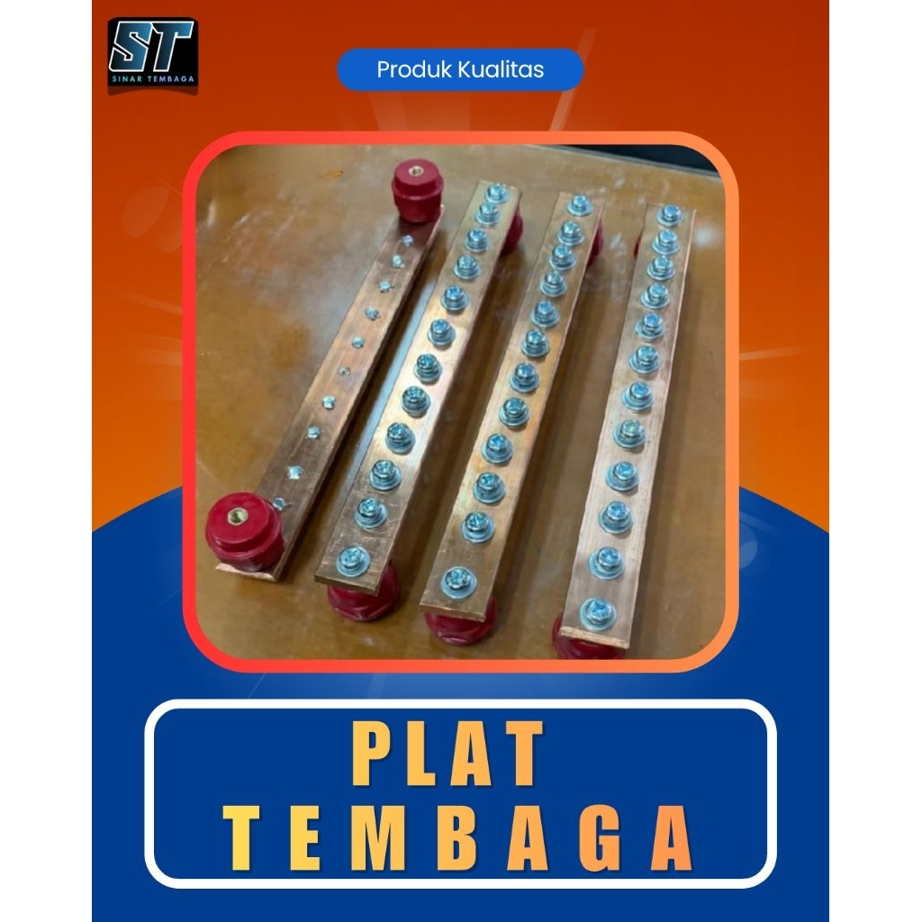 Busbar Tembaga RST 3mm x 15mm x 15cm Tembaga Murni