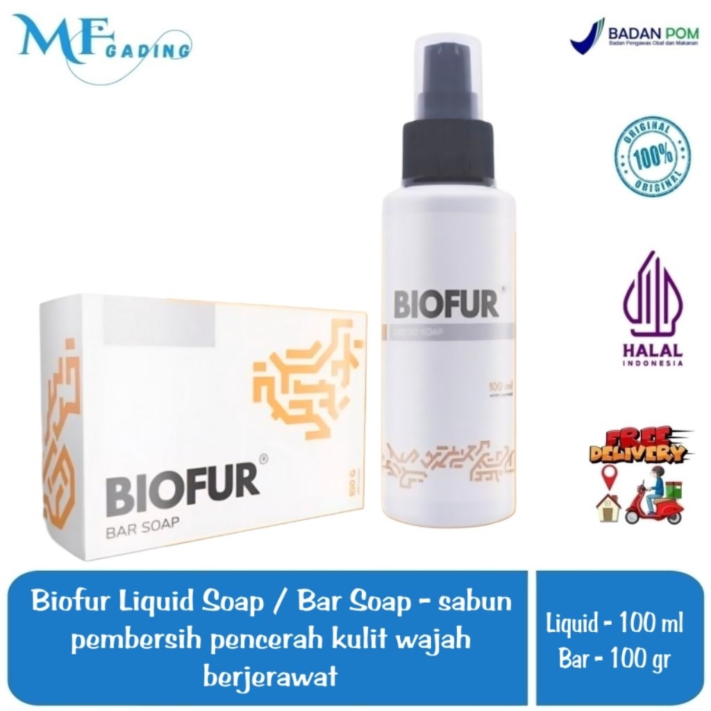 Biofur Liquid Soap / Bar Soap - sabun pembersih wajah kulit berjerawat / jerawat / acne - BPOM - sab