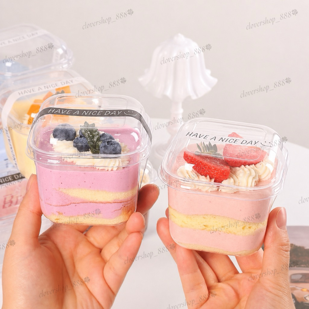 10pcs Dessert Box Korean Dessert Cup Box Dessert Tiramisu Salad Cup Korean Dessert Box 300ml Tiramis