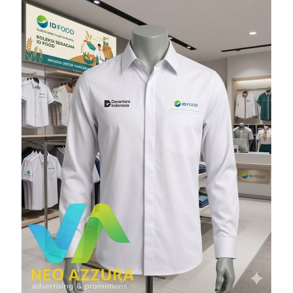 Kemeja ID FOOD terbaru seragam kerja Danantara ID FOOD| polos & formal