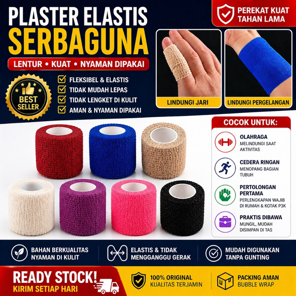 Finger Tape Perban Teping 5CM x 4.5M WristTape Taping Olahraga Sepak Bola Voli Voly Futsal Mencegah 