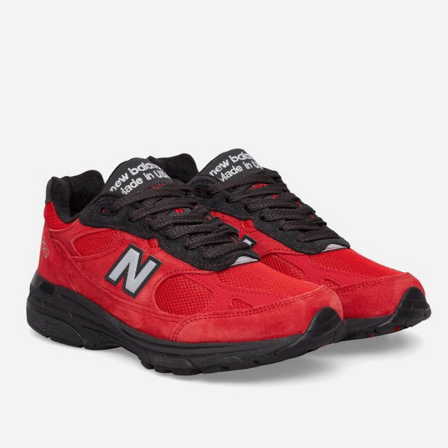 New Balance 993 MADE IN USA Team Red / Black Cement Original Resmi