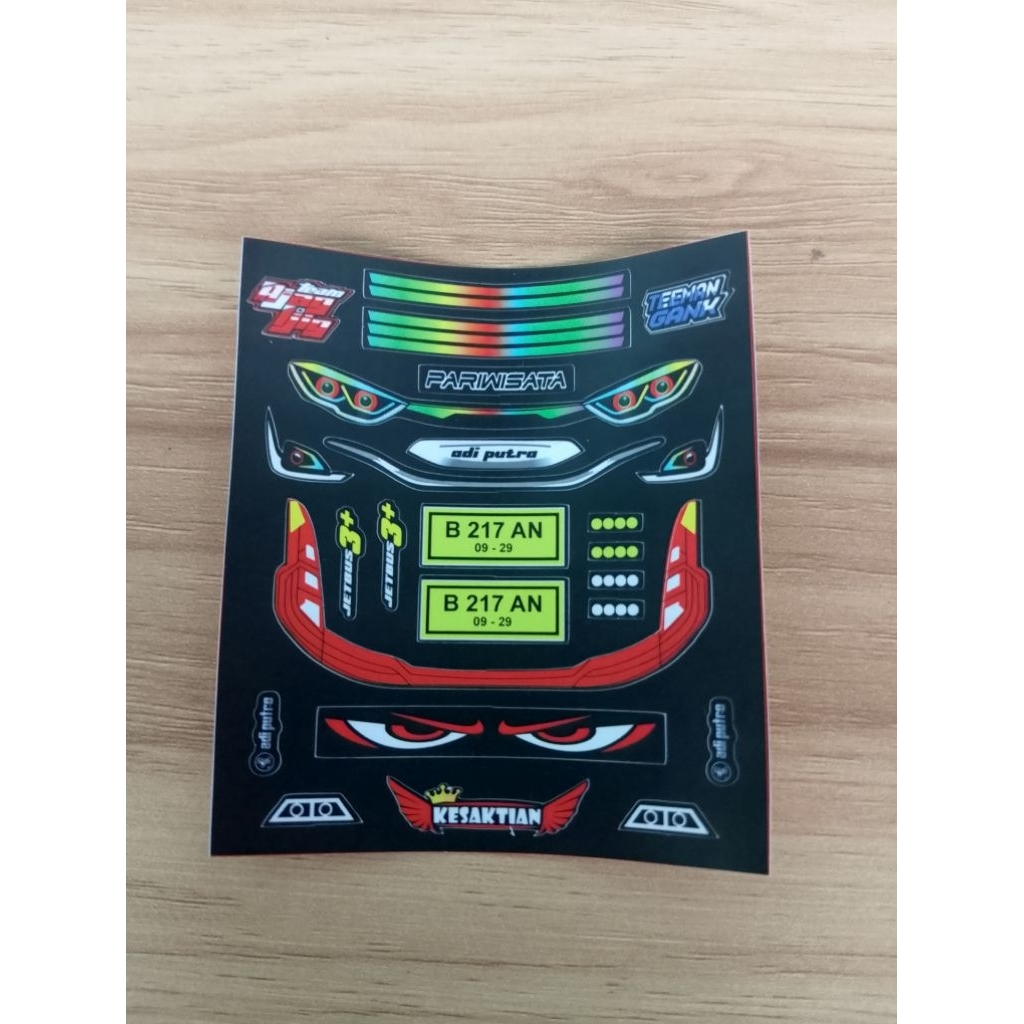 stiker lampu miniatur bus jb3