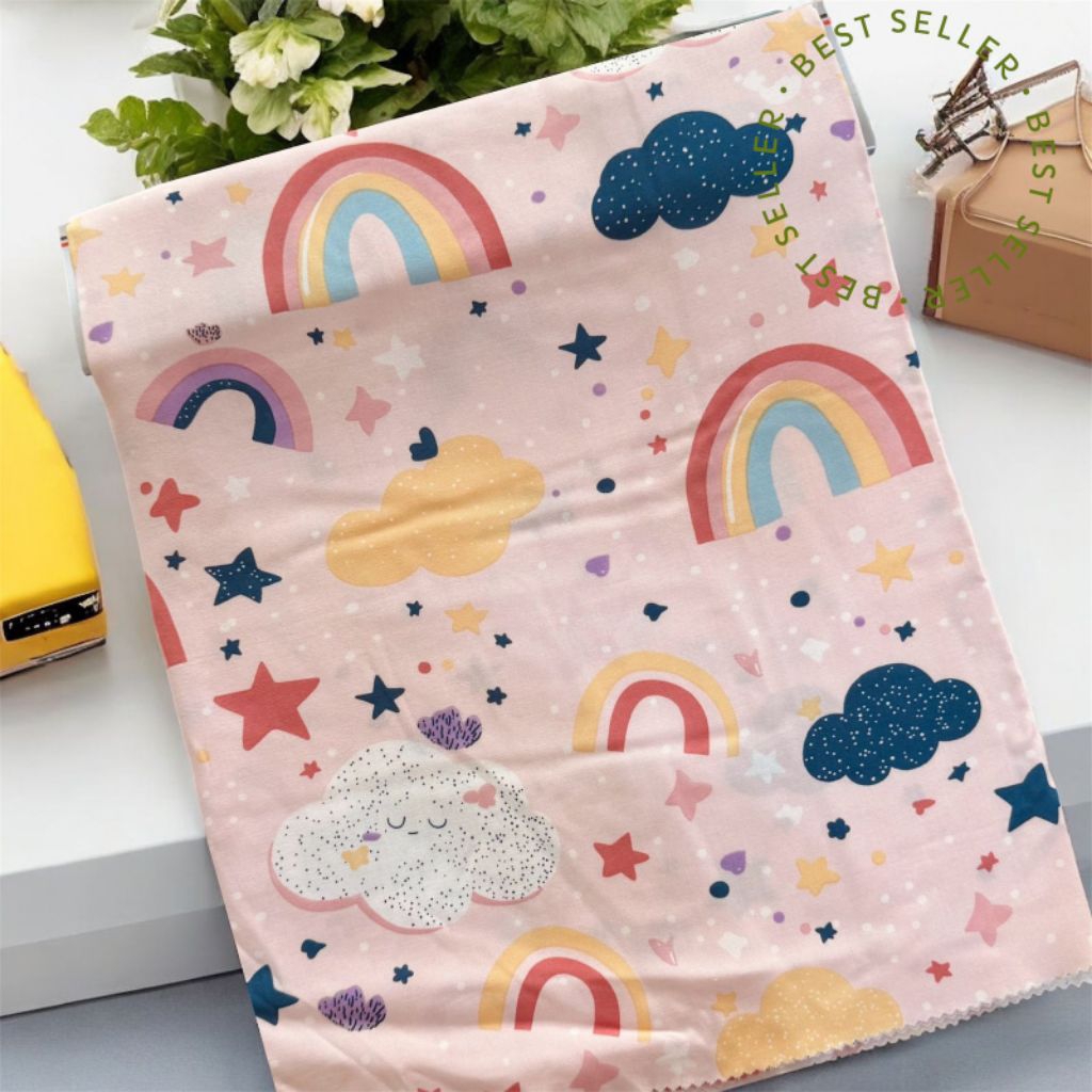 kain katun rayon viscose premium motif anak lucu