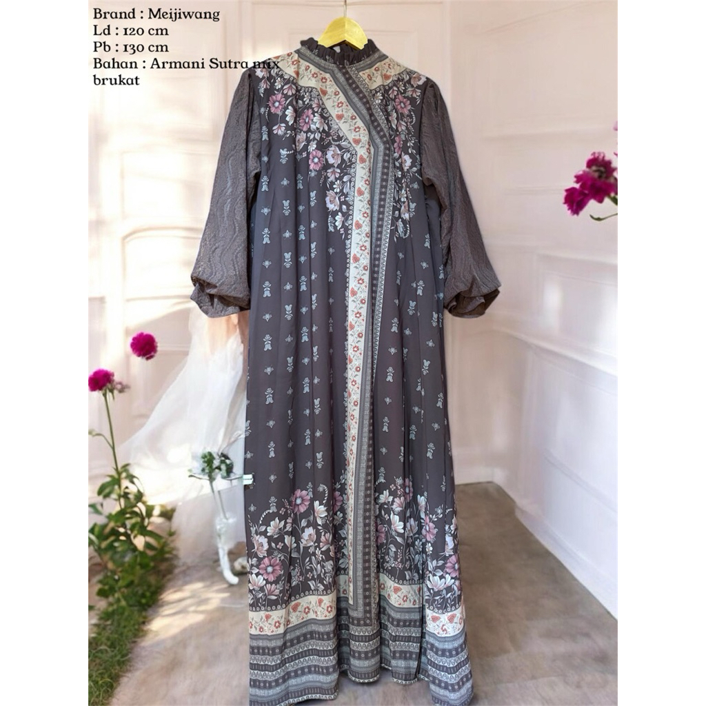 Gamis Meijiwang / Armani Silk Mix Ceruty / Gamis Armani Silk Terbaru /  Gamis Sultan / Gamis Ceruty 