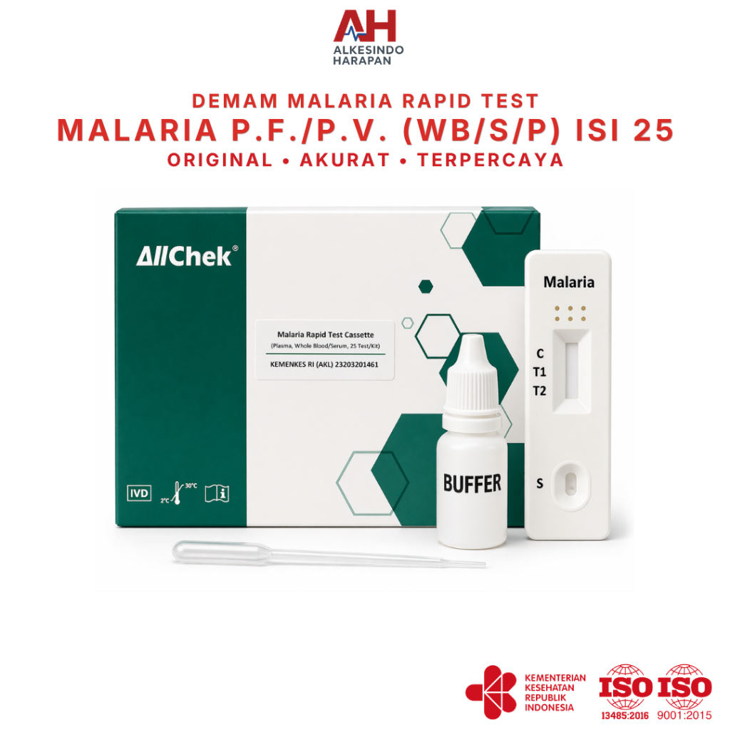 Allchek Rapid Test Malaria Pf/Pv – Alat Tes Malaria Blood Test Kit Isi 25
