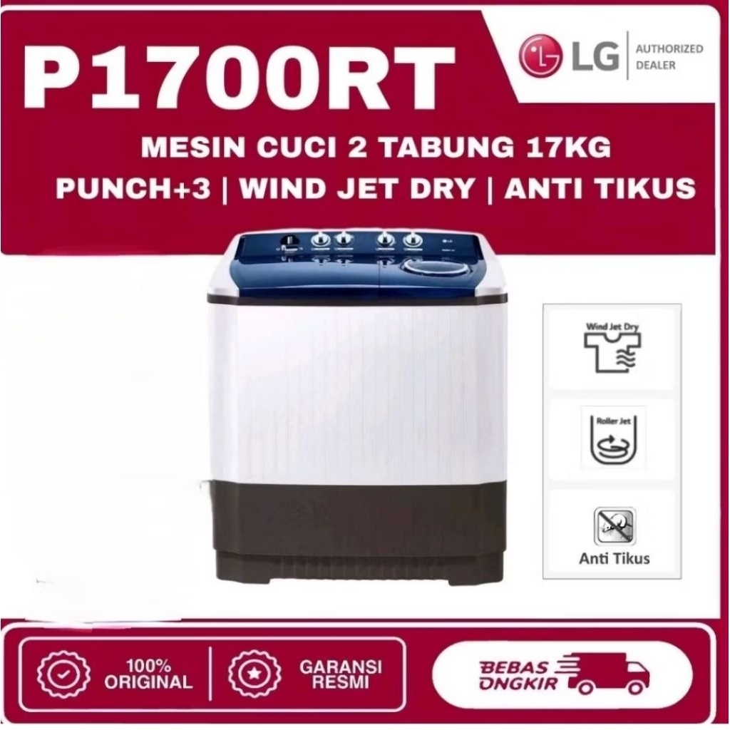 MESIN CUCI LG P1700 2 TABUNG KAPASITAS 17 KG/ PROMO
