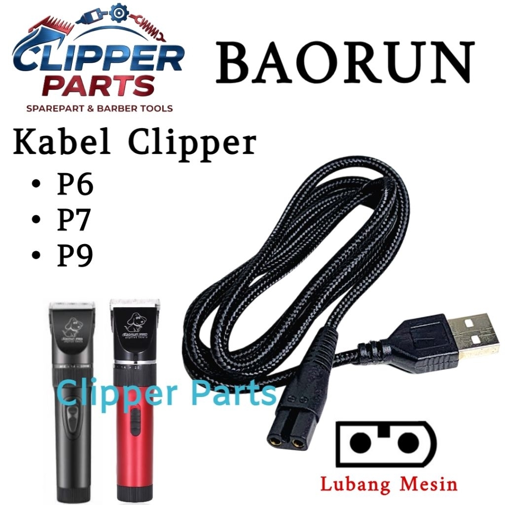 Kabel Baorun P6 P7 P9 Kabel Charger Mesin Cukur Hewan