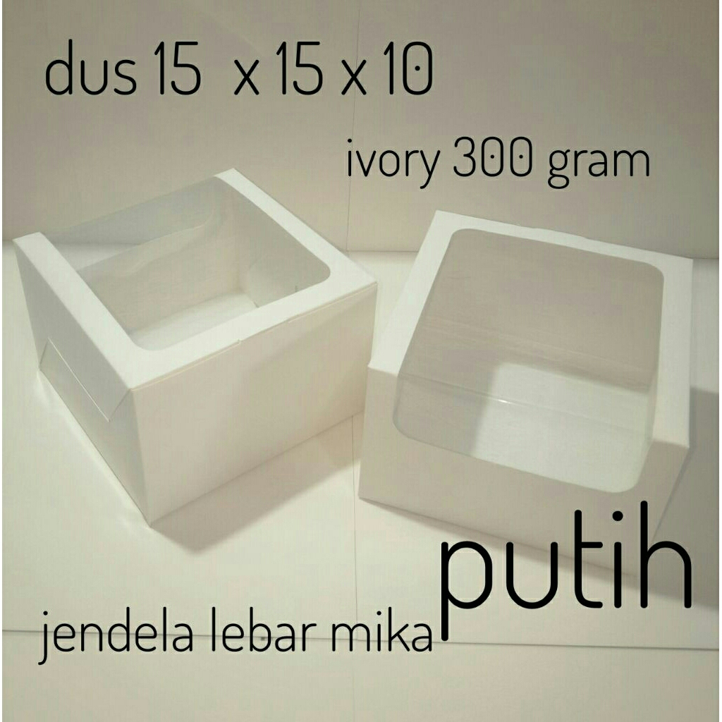 Dus kue ukuran 15x15x10 putih ivory /kotak kue/ box kue