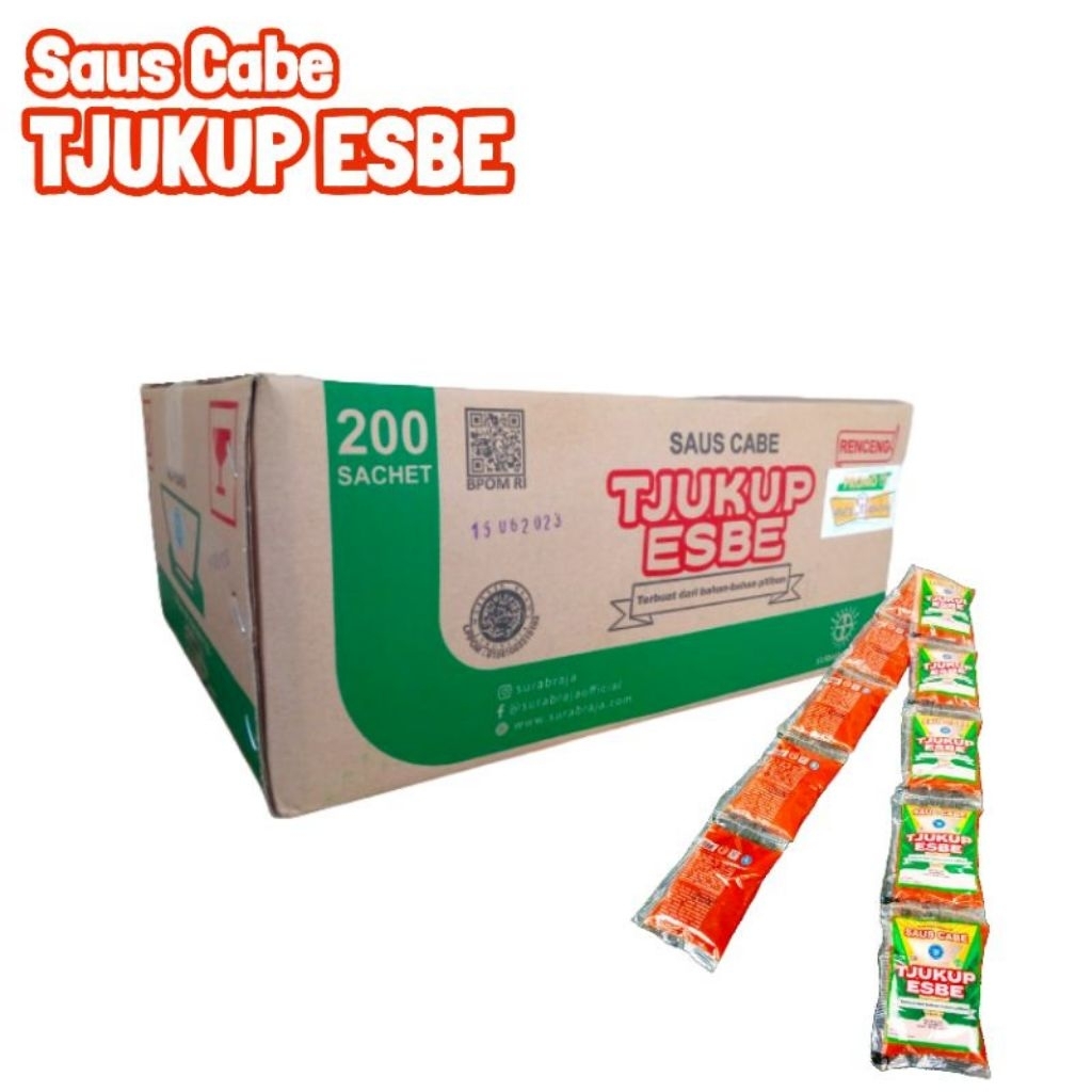 Saus Cabe Renceng Tjukup Esbe 1 DUS isi 20 renceng