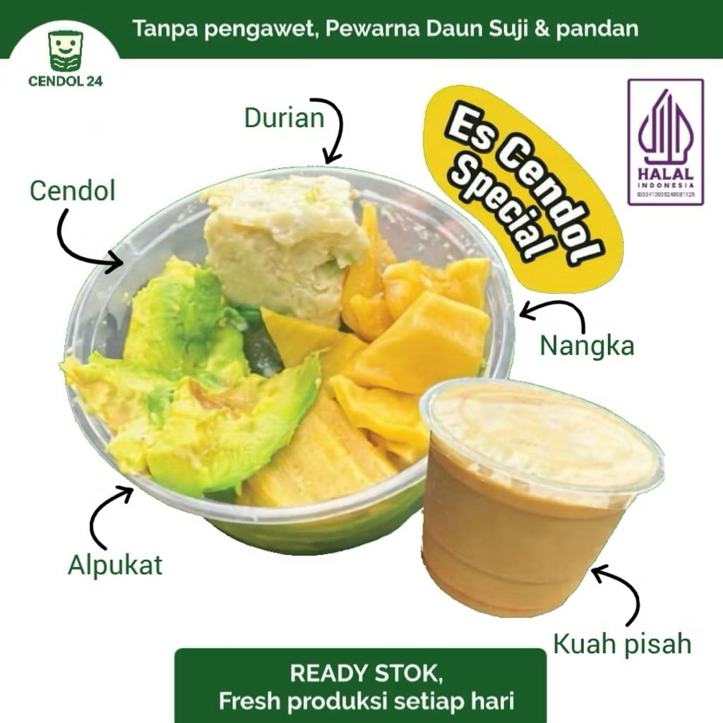 Es Cendol Special Komplit nangka alpukat durian mangkok Kuah pisah